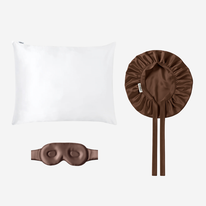 100% moerbei zijde bonnet, slaapmasker en kussensloop | 22 momme