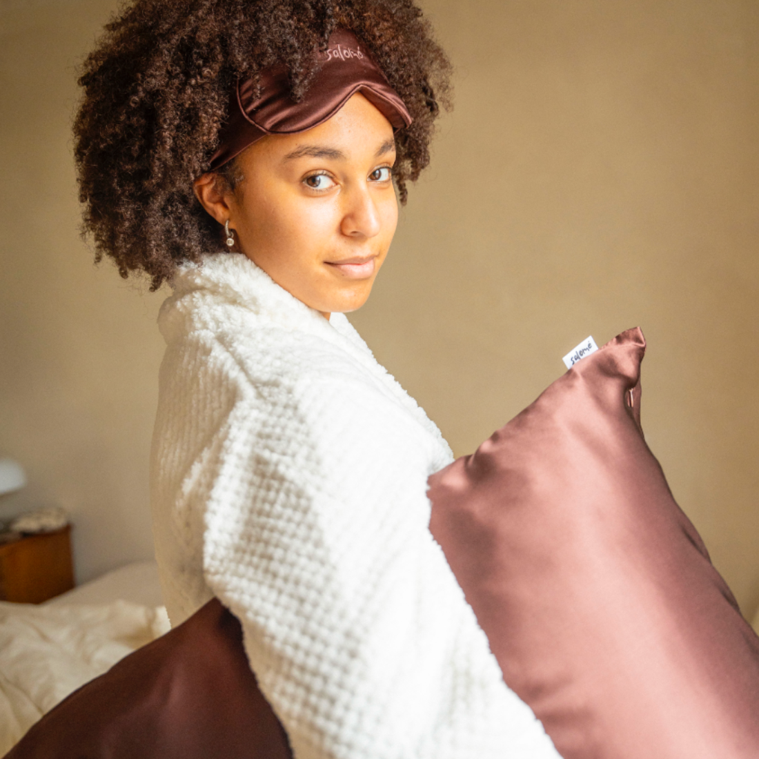 100% moerbei zijde kussensloop en bonnet | 22 momme